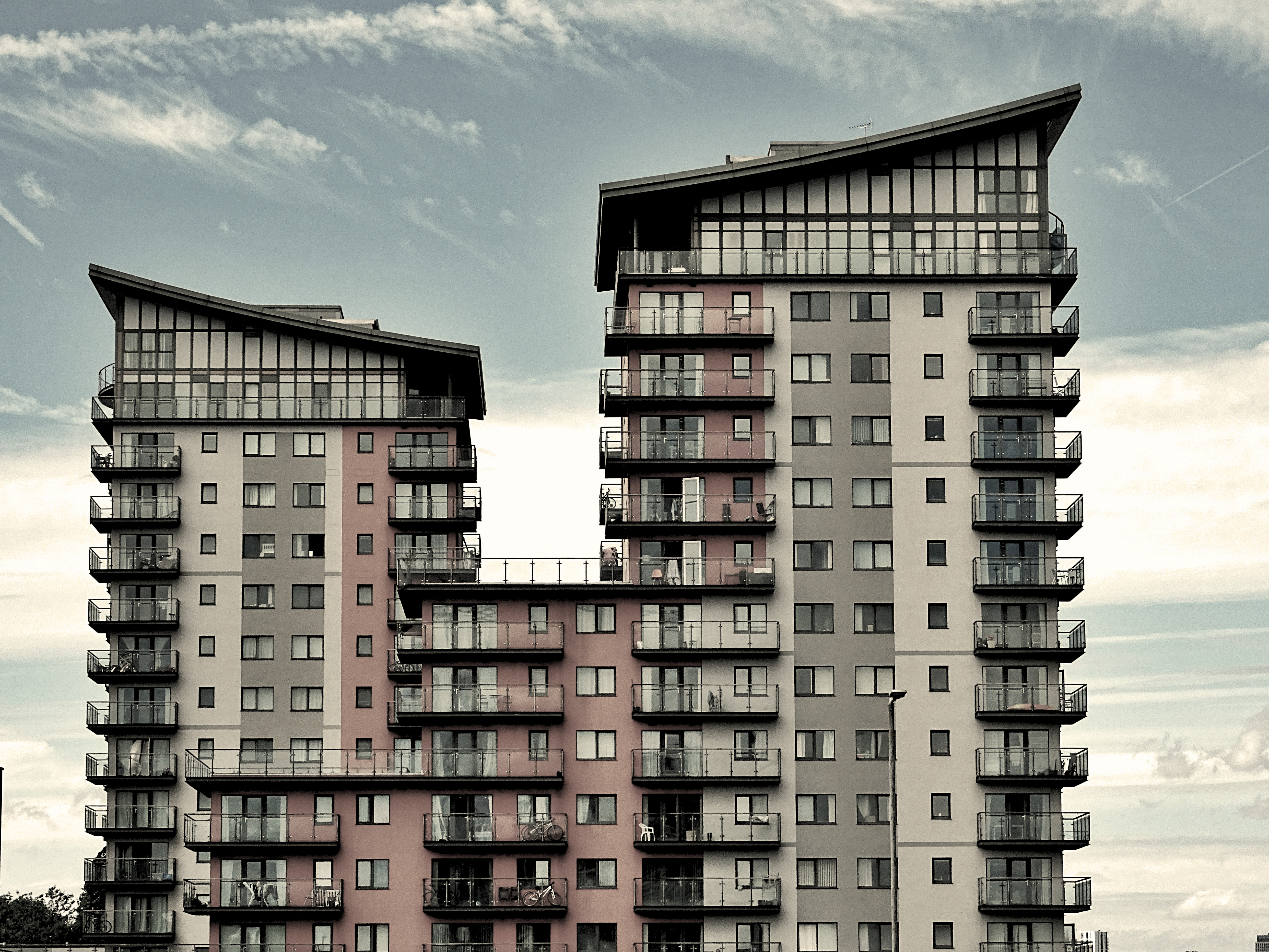 A condo building with two towers